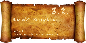 Bazsó Krisztina névjegykártya