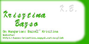 krisztina bazso business card