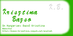 krisztina bazso business card